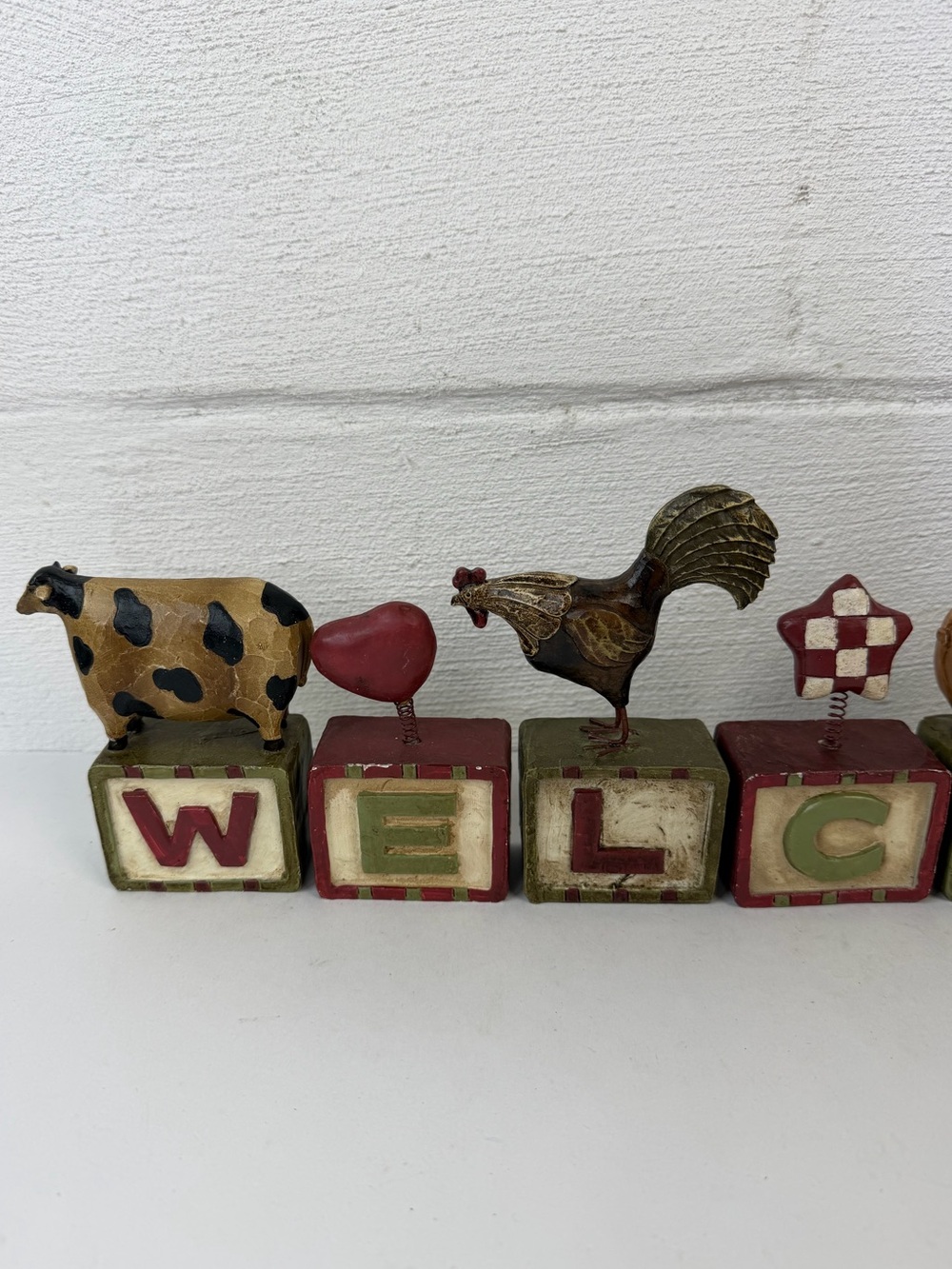 Primitive Farm Animals Block Reversible Welcome Sign - Picture 9 of 14